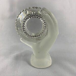 Antique Gillinder Glass Hand Paperweight, Frosted, Vintage 1940s, Odd Quirky